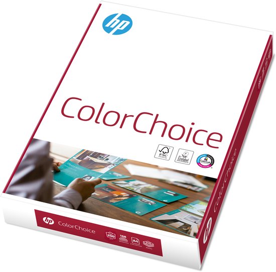 HP ColorChoice CHP750, gekleurd laserpapier ongestreken, 90 g/m², A4, karton van 5 x 500 vel, CHP750