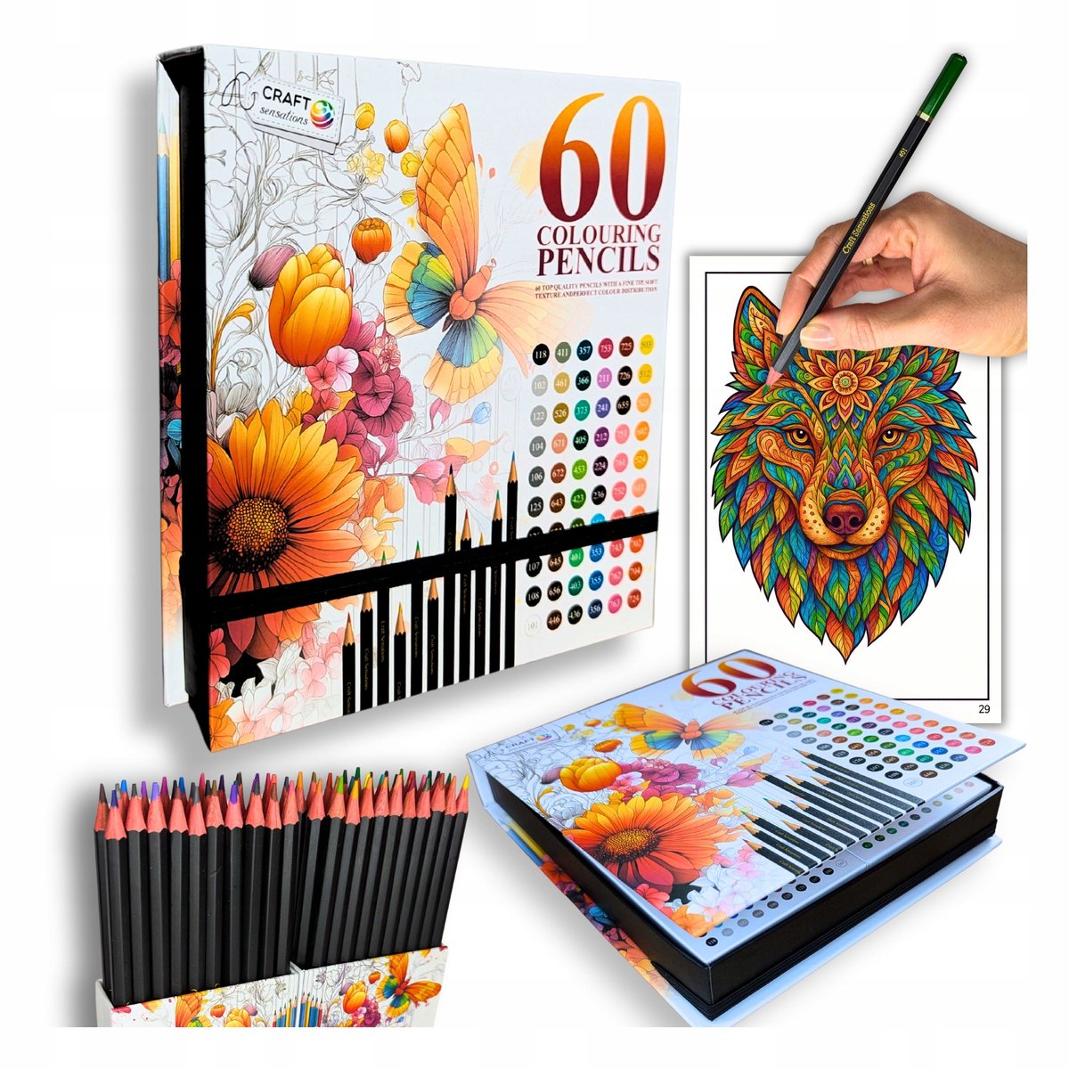 Craft Sensations Kleurpotlodenset - 60 stuks