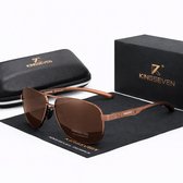 KingSeven Brownstar - Pilotenbril met UV400 en polarisatie filter - Z188