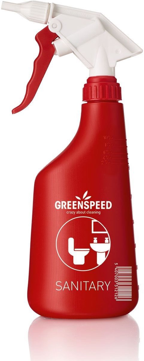 Sprayflacon greenspeed sanitair leeg rood