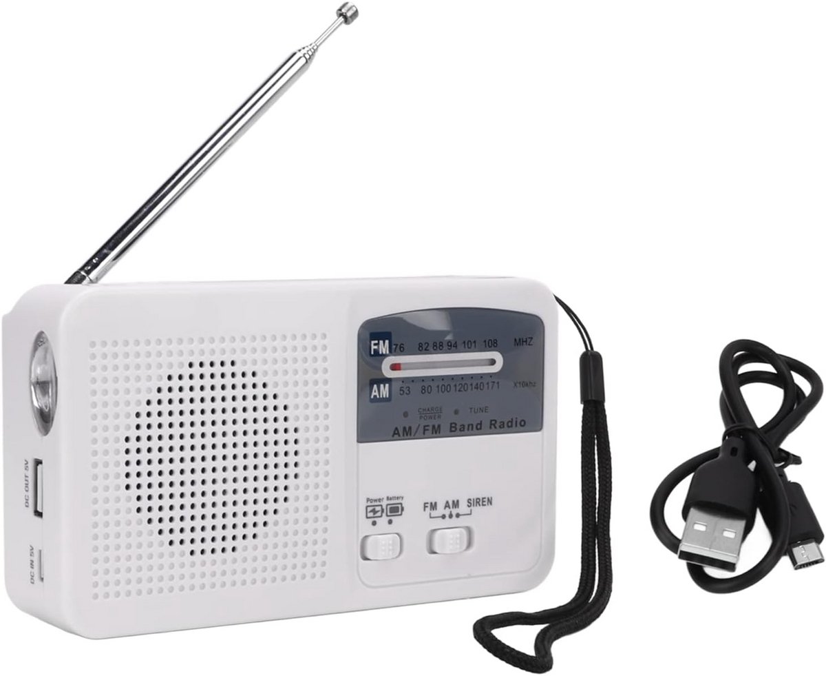 Noodradio met Oplaadbaar Zonnepaneel, Handslinger en AM/FM Ontvangst