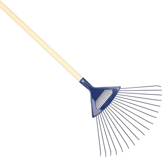 KOTARBAU® Bladhark, Staal, 41 cm, Bladbezem, met Houten Steel, 181 cm, Stevige Hark,Tuinhark, Gazonhark, voor Bladeren Gras Tuin, Ergonomisch Tuingereedschap, Donkerblauw Natuurlijk Hout van Merkloos	 — afbeelding 3