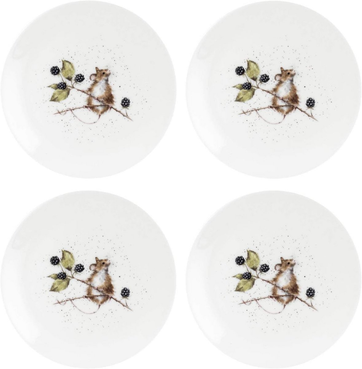 Set van 4 Dinerborden van Keramiek