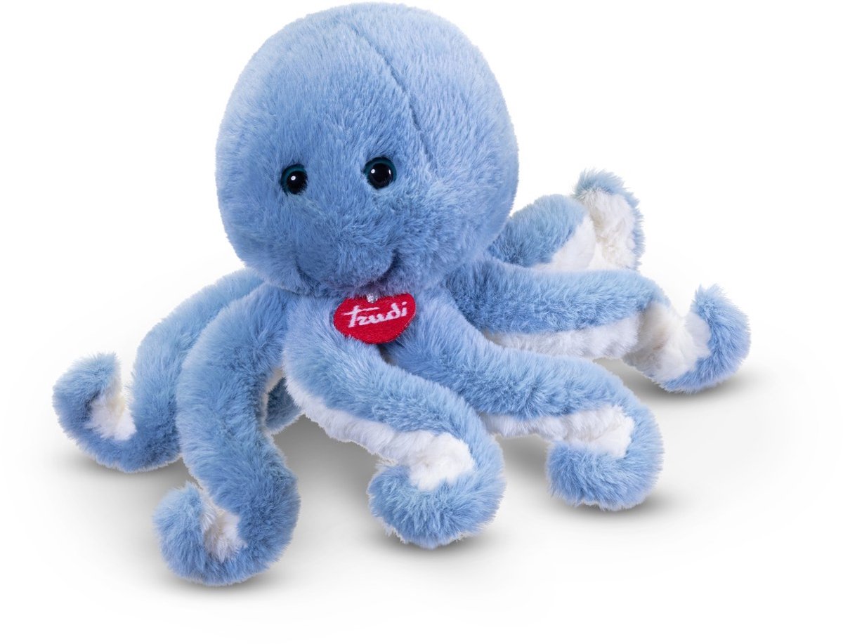 Trudi - Sealife Knuffel Octopus 24 cm - Handgemaakt in Italie - Zacht pluche - Knuffeldier voor jongens en meisjes - Blauw - 11x24x11 cm maat S