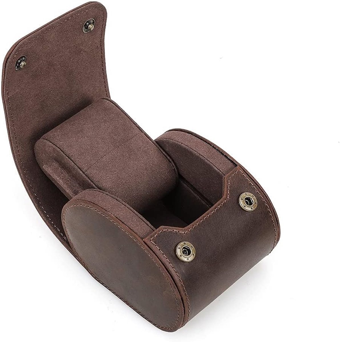 Hiram Watch Case - Handmade Leather Watch Storage Box - Removable Pillow - Lock Assembly Design - Portable Watches Travel Organizer - Elegant Accessory voor Horloges