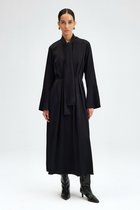 Touché Privé - Geplooide jurk met ceintuur - Zwart - Dames