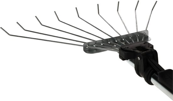 KOTARBAU® Bladhark, Mini Tuinhark, Gegalvaniseerd Staal, 32 cm, Zilver, Verstelbare Bladhark, Handhark, met Telescoopsteel 6-24,5 cm, 9 Tanden, Metalen Hark van Merkloos	 — afbeelding 4