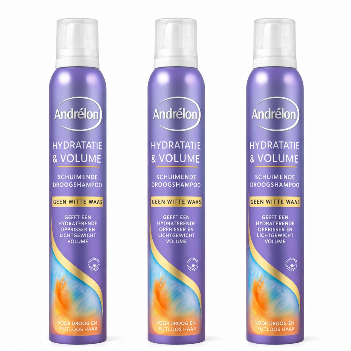 Andrelon Droogshampoo Schuimend Hydratatie & Volume 200 ml - Voordeelverpakking 3 stuks