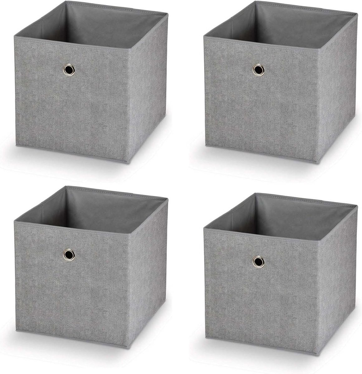 4 x opvouwbare opbergdoos polypropyleen grijs 32 cm vouwbox organizer