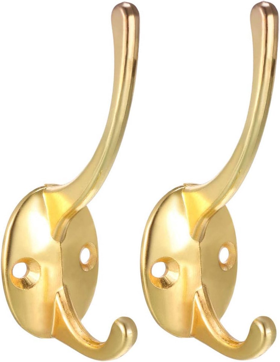 Allecto - Kapstokhaken - Wandgemonteerde haak - Goud - Hoedhaken - Vintage design - Badjas