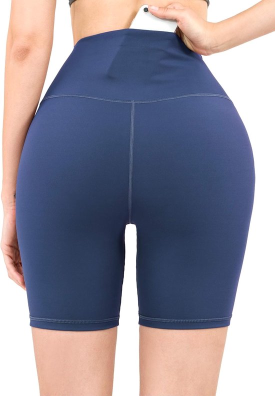Dames sportshort met zakken - ondoorzichtig - voor fitness en yoga - donkerblauw - XXL — afbeelding 2