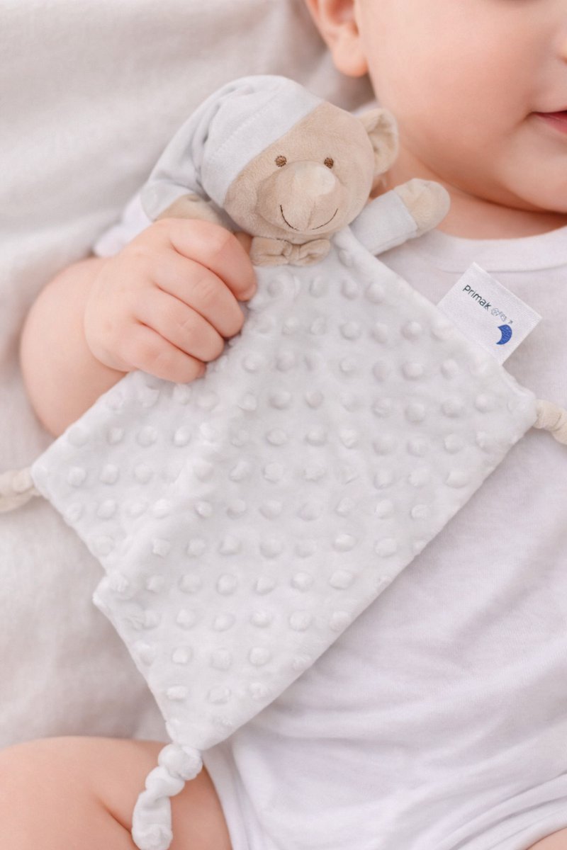 Interbaby Knuffeldoekje Beer Junior 28 X 17 Cm Polyester Grijs