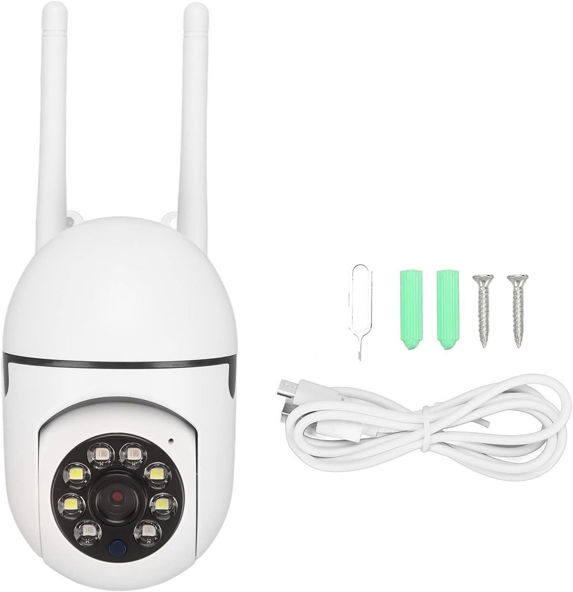 Beveiligingscamera Binnen - WIFI Camera Buiten - Huisbewaking - 360 Graden Draaibaar - 1080P Resolutie - Wit
