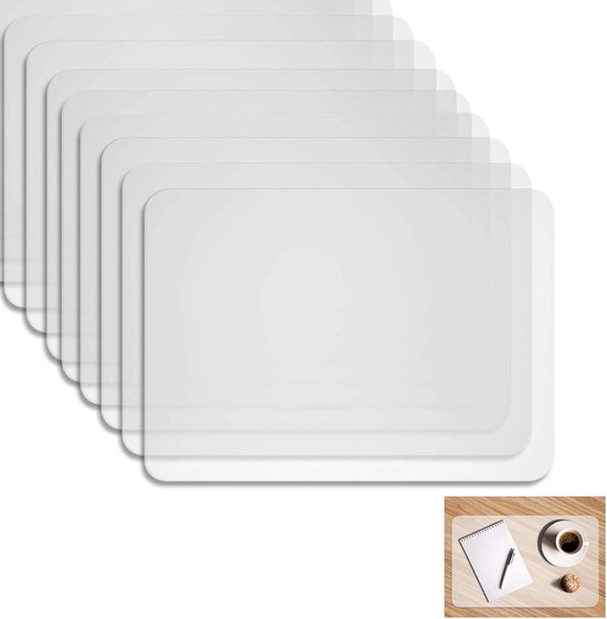 Sets de table - Protection de table - Transparent Résistant à la chaleur - 8 pièces - Wit