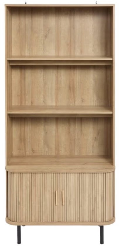 Japandi Stijl Boekenkast met Schuifdeuren | Minimalistische Opbergkast 80×40×175 cm
