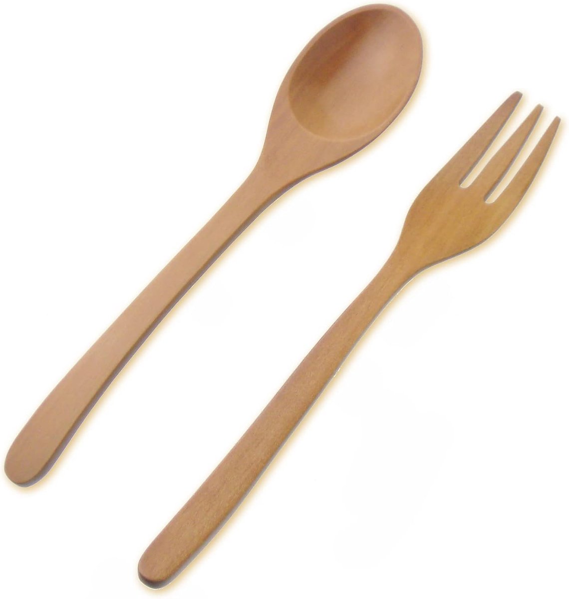 Set van 2 grote houten lepels en vorken - Japans design