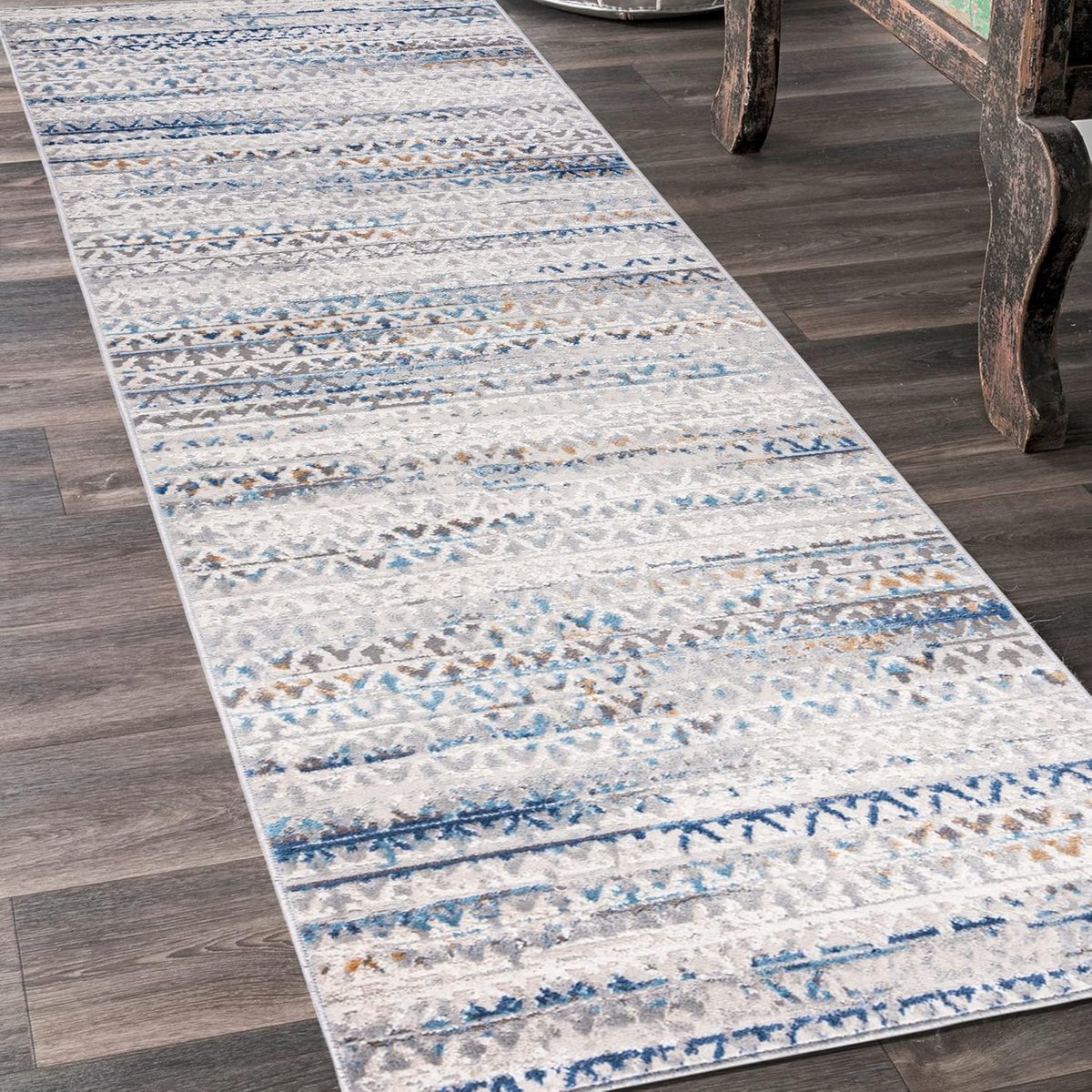Moderne Runner Vloerkleed Gang - Kortpolige Loper Abstract Patroon - Wasbaar Tapijt voor H