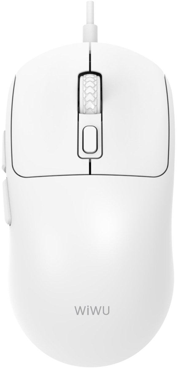 WiWU Bedrade Optische Muis - 6 Knoppen - Ergonomisch Design - 1.8m Kabel - Wit