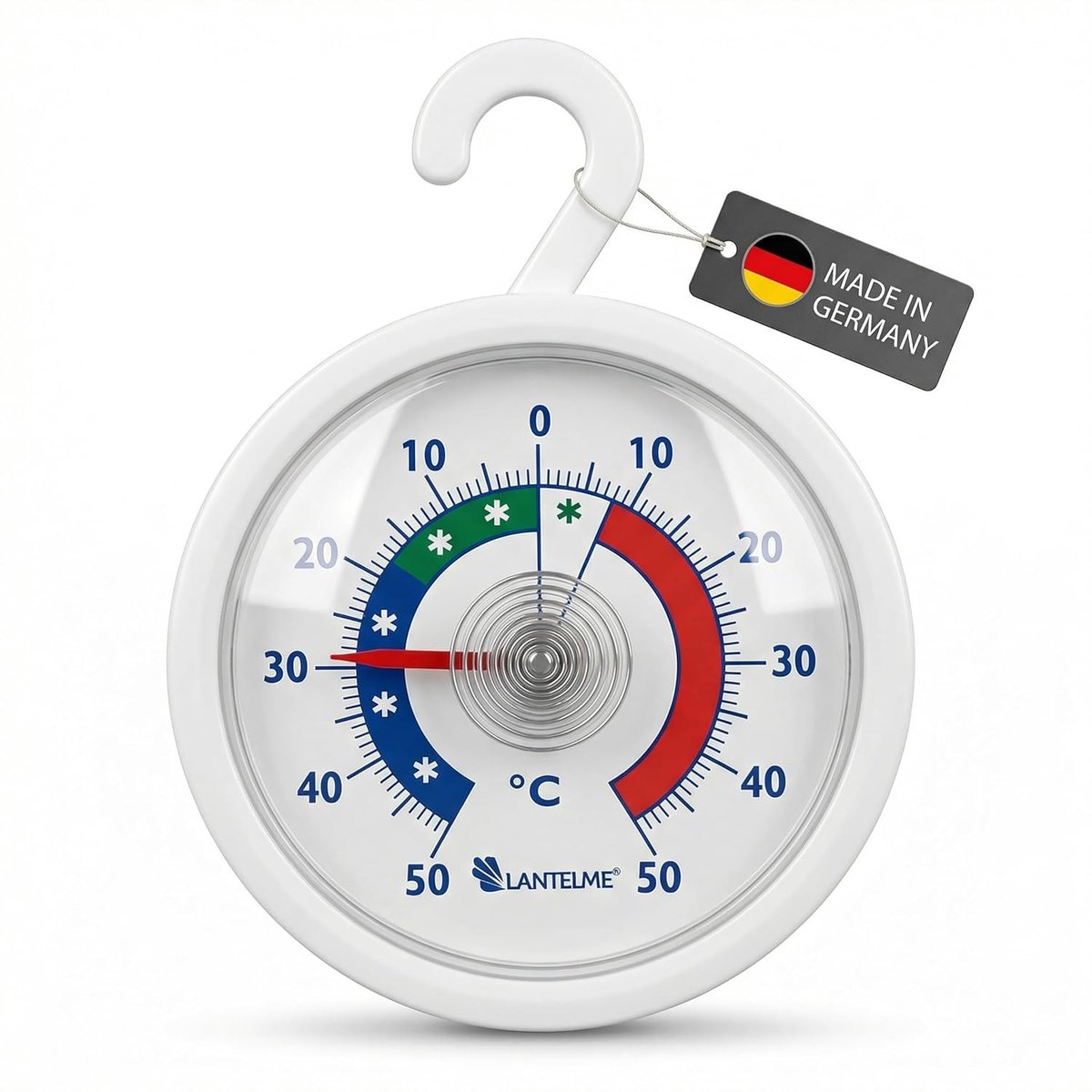 Koelkastthermometer Analoog - Vriezerthermometer - Temperatuur Bewaken - Met Ophanghaak - 7x5x1 cm