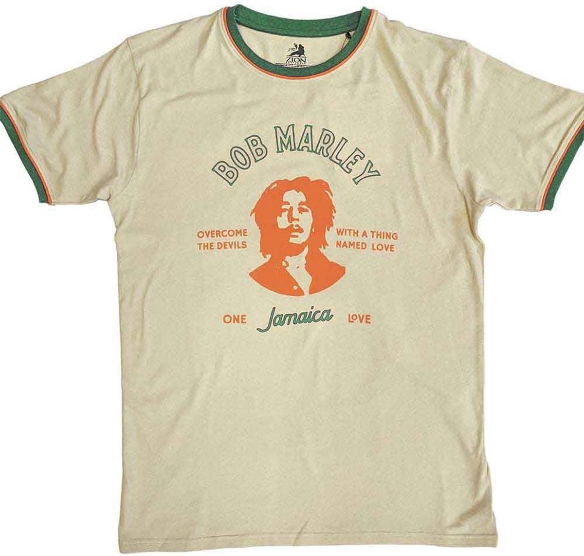 Ringer T-shirt - Mannen Shirt - Vrije Tijd - Officiële Licentie - 24x22x2cm - Zandkleur