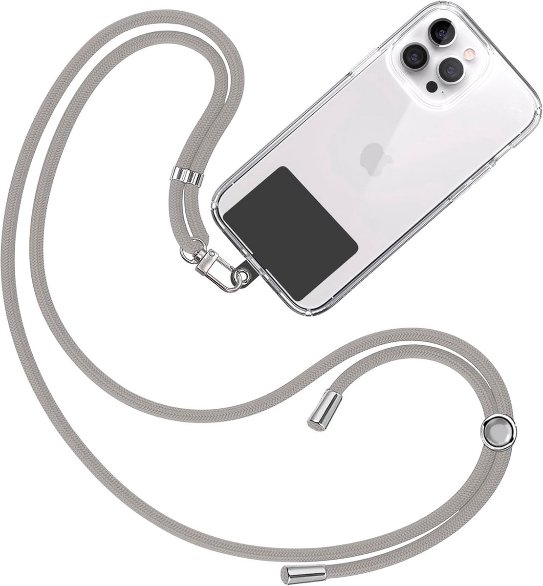 Universele Telefoonkoord met Verstelbare Band voor Nek en Crossbody - Inclusief Smartphone Patch