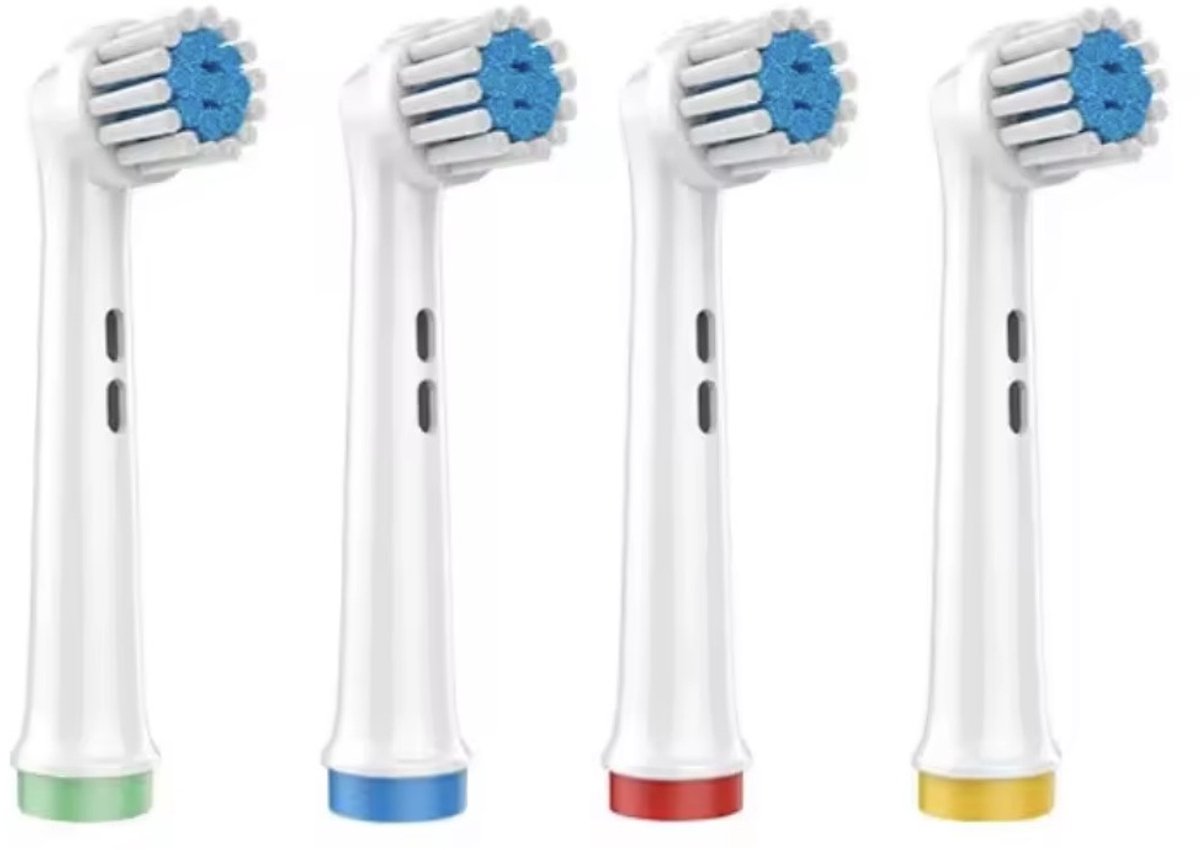 Opzetborstels - Geschikt voor Oral B - Zacht - Borstelkoppen voor Elektrische Tandenborstel - 4st - Wit - Nylon