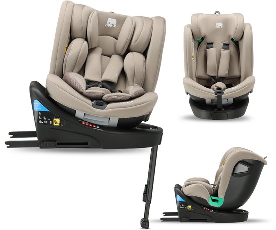 Deryan Chase Luxe i-Size Autostoeltje - 0-36kg - Isofix - steunpoot - 360° draaibaar - Truffle Sand