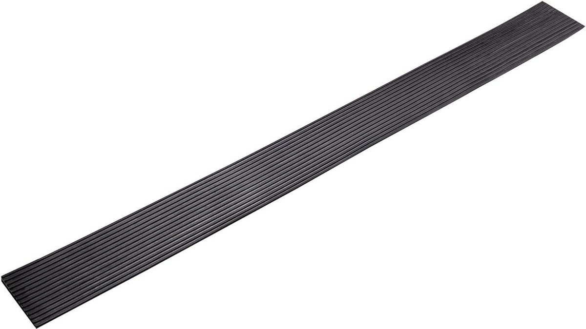 Stoeprand Oprijplaat - Drempelhulp Rubber - Barrièrevrij Maken - Antislip Profiel - 900x80x8 mm - Zwart