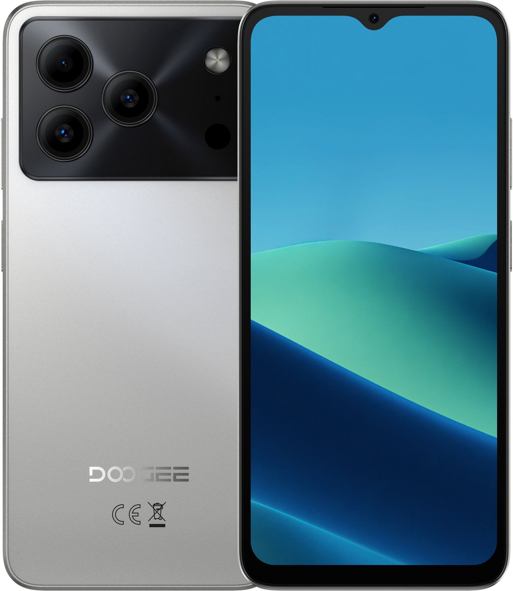 DOOGEE Note 56 Smartphone - 24 GB RAM + 64GB ROM - 6,56 inch 90Hz - 4G Dual SIM - 6150mAh - GPS - Anroid16 - GPS - Zilver