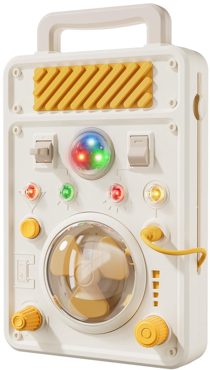 Montessori speelbord voor peuters - Elektronisch licht- en activiteitenbord met knoppen, schakelaars, ventilator en draaiknoppen | Sensorisch leerzaam reisspeelgoed en cadeau voor jongens/meisjes van 1-3 jaar