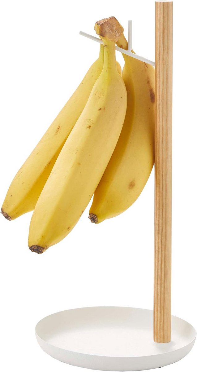 Banana Stand Wit Stalen hout 13 x 13 x 28 cm