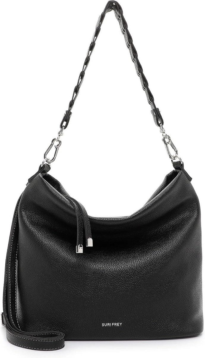 Elegante dameshandtas van synthetisch weefsel met ritssluiting en afneembare riem