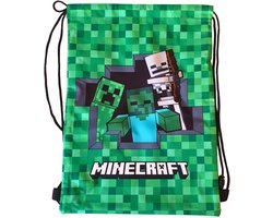 Minecraft Gymtas Jongens en Meisjes – Creeper Gymbag Kinderen – Sporttas met Trekkoord - Hoogte 38cm
