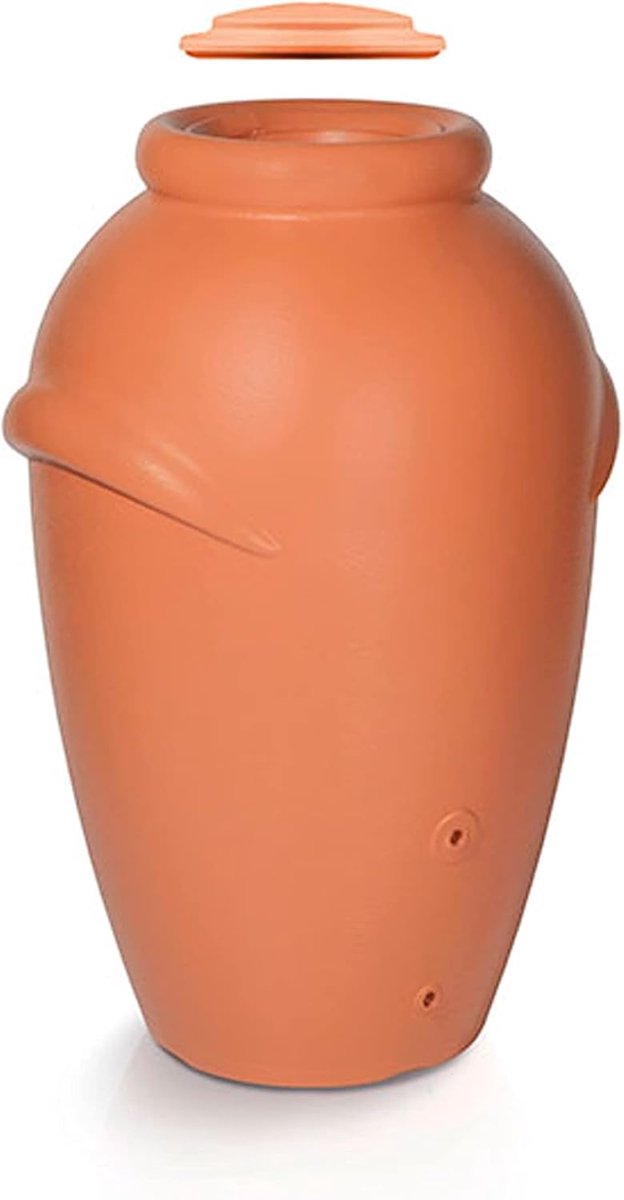 Grote Regenwaterton 440 Liter Kunststof Tuin met Kraan Aansluiting Terracotta