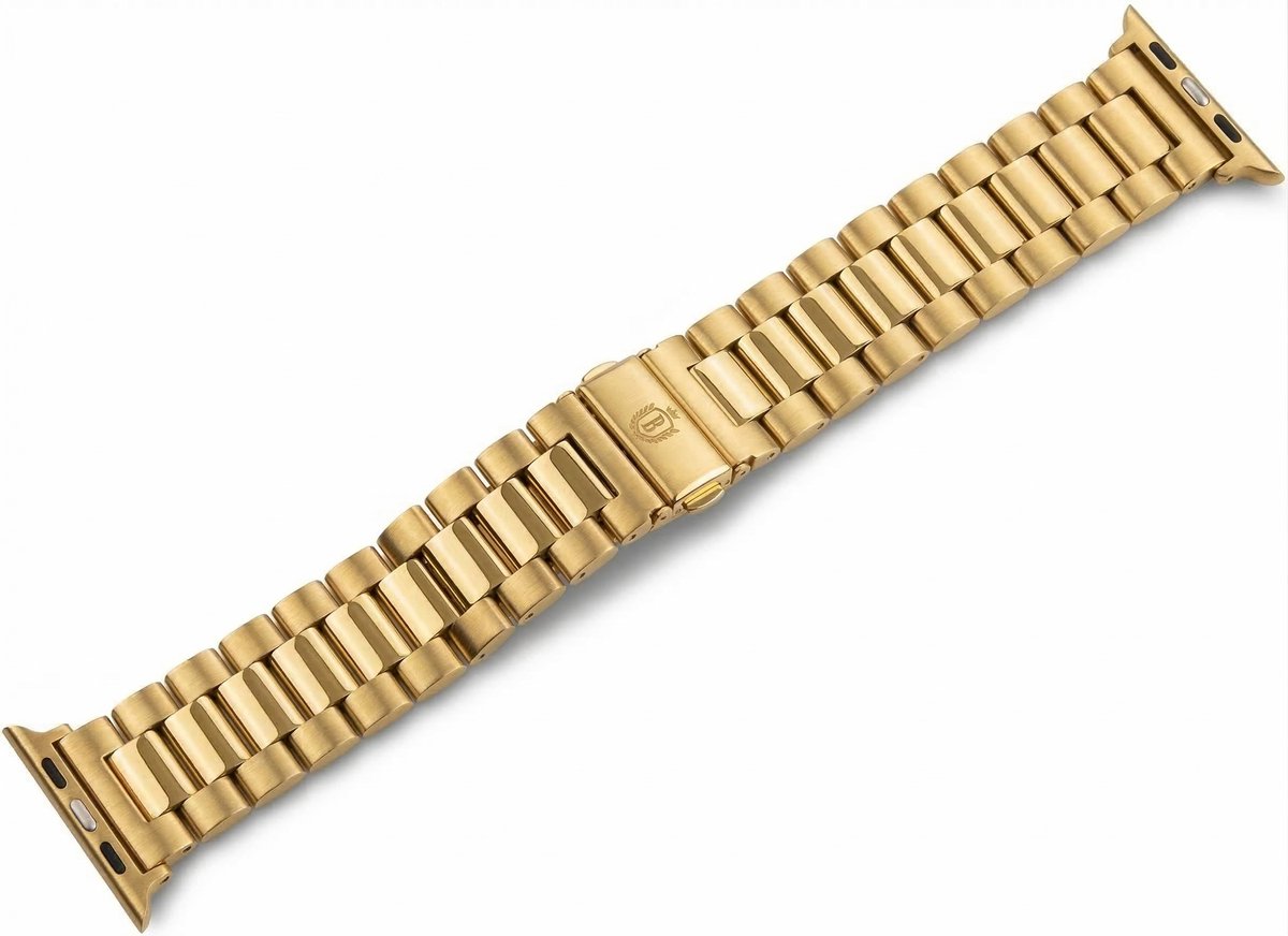 Bèlfort Watch Band Brons Metaal - Geschikt voor Apple Watch 40mm - 42mm - 44mm - 45mm - 49mm - Premium RVS Staal - Smartwatch Strap