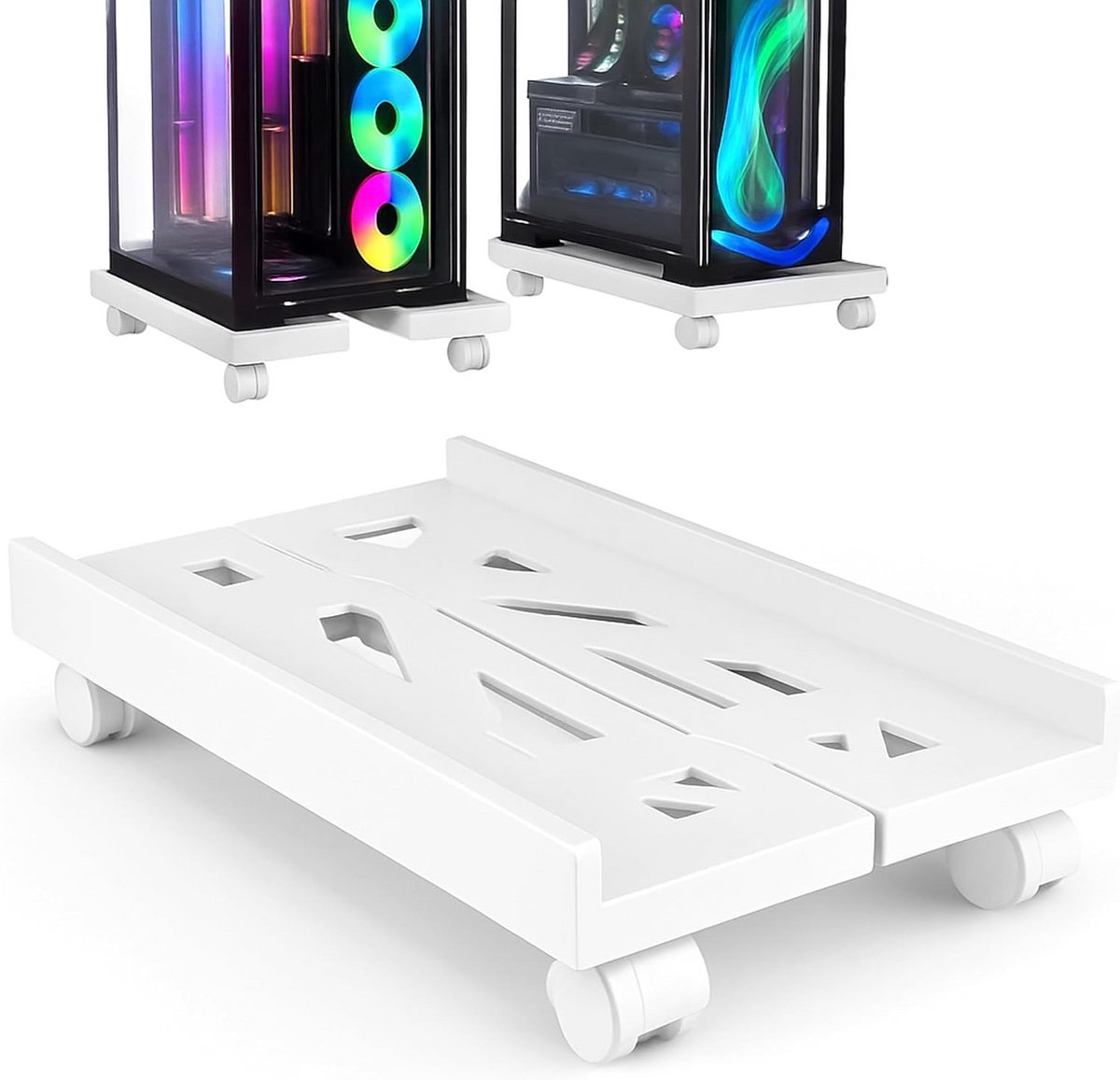 Verstelbare Computer PC Standaard met Wielen voor Onder Bureau