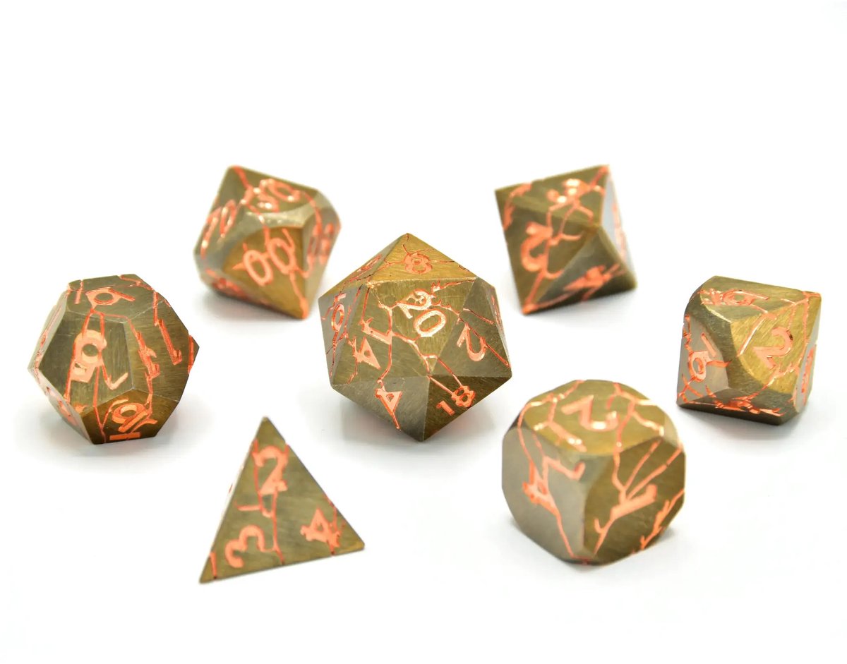 Broken Bastion Metal RPG Dice Set