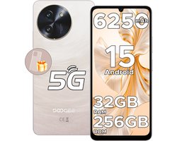 DOOGEE Note 59 Pro 5G - Smartphone - Mobiele Telefoon - 32 GB RAM+ 256 GB ROM (2TB/TF) - Android 15- 6,75 inch HD & 120Hz IPS - 6250 mAh - UNISOC T8200 - AI camera - Face ID - Widevine L1 - Goud