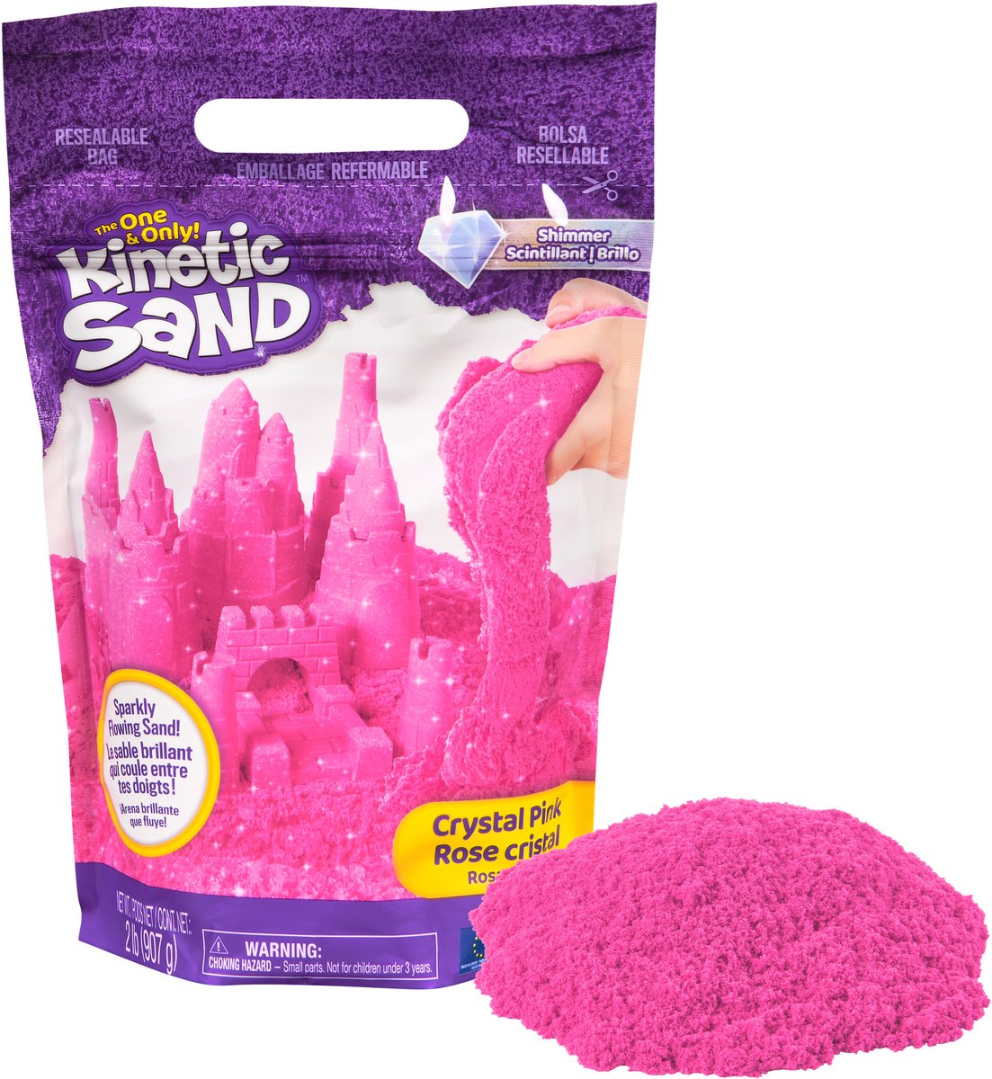Kinetic Sand - Kristalroze Natuurlijk Glinsterend Zand - 907 g origineel Kinetic Sand - Sensorisch speelgoed