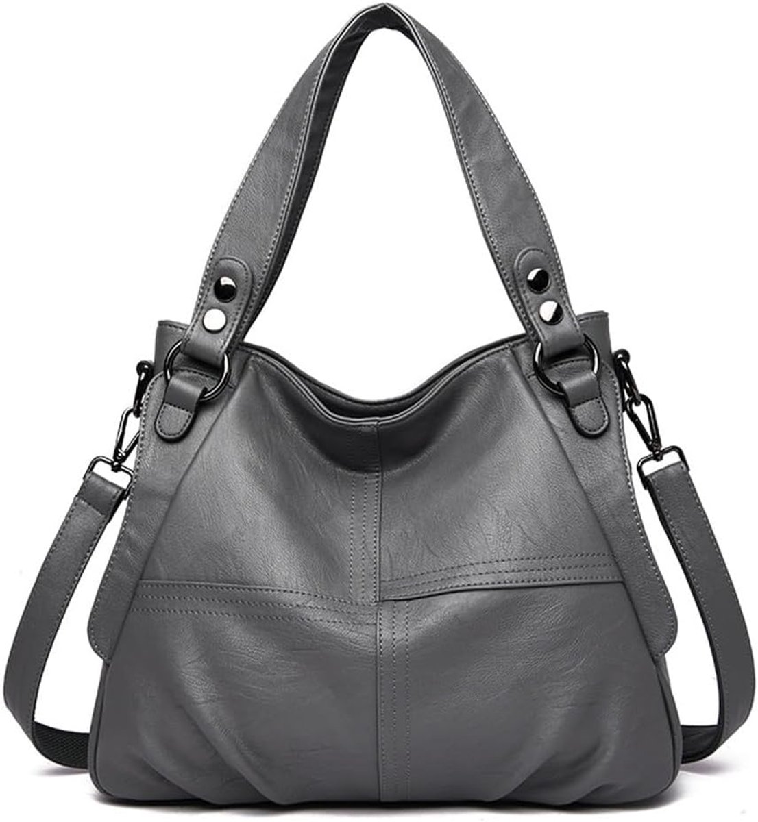 Dames Hobo Crossbodytas met Korte Hengsels en Verstelbare Schouderriem | PU Leer | Hoge Capaciteit | Vrije Tijd