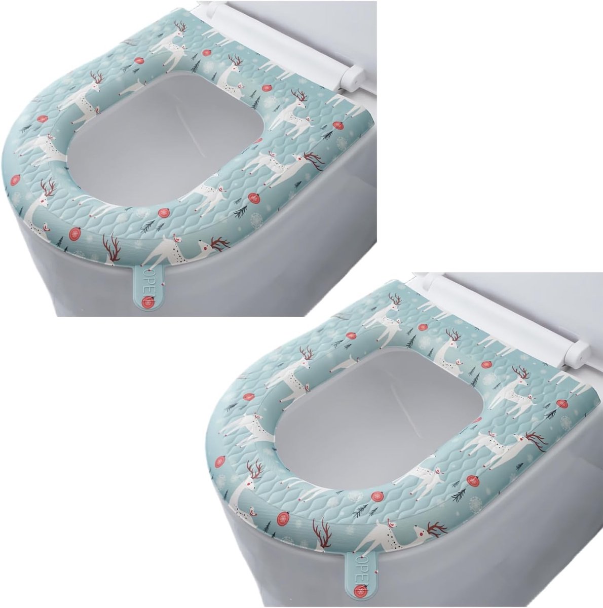 2 Stuks Warme Universele WC-Bril Hoes Set - Zachte en Wasbare Toilethoes voor O-vormige Potten