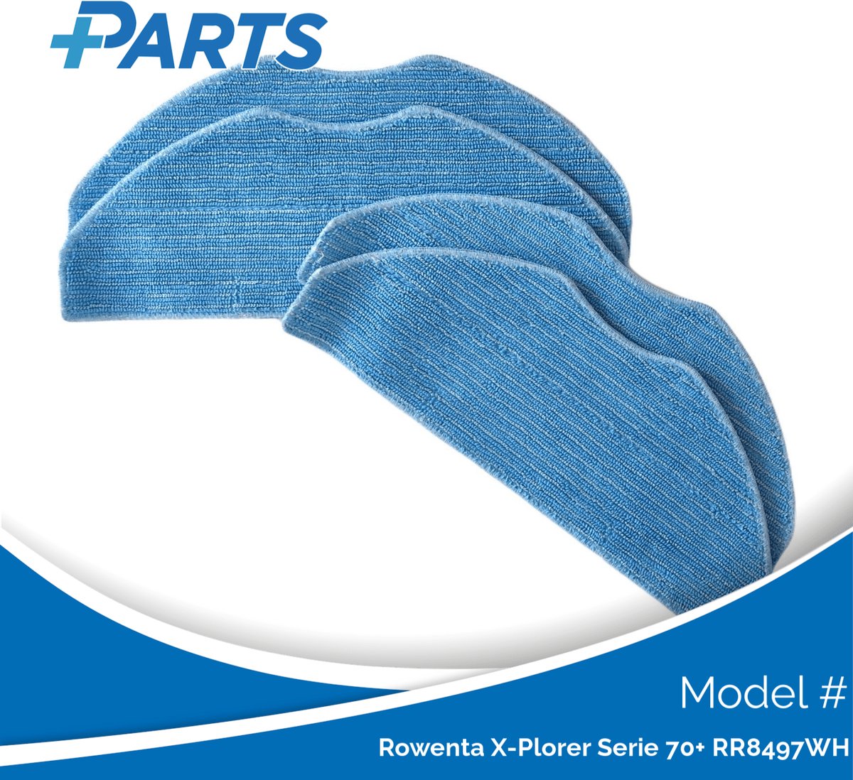Rowenta X-Plorer Serie 70+ RR8497WH Dweilpads (4 Stuks, Plus.Parts® alternatief voor ZR185001)