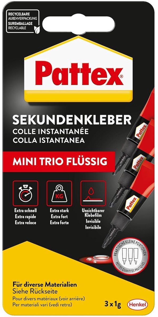 Krachtige Superlijm Mini Trio 1g