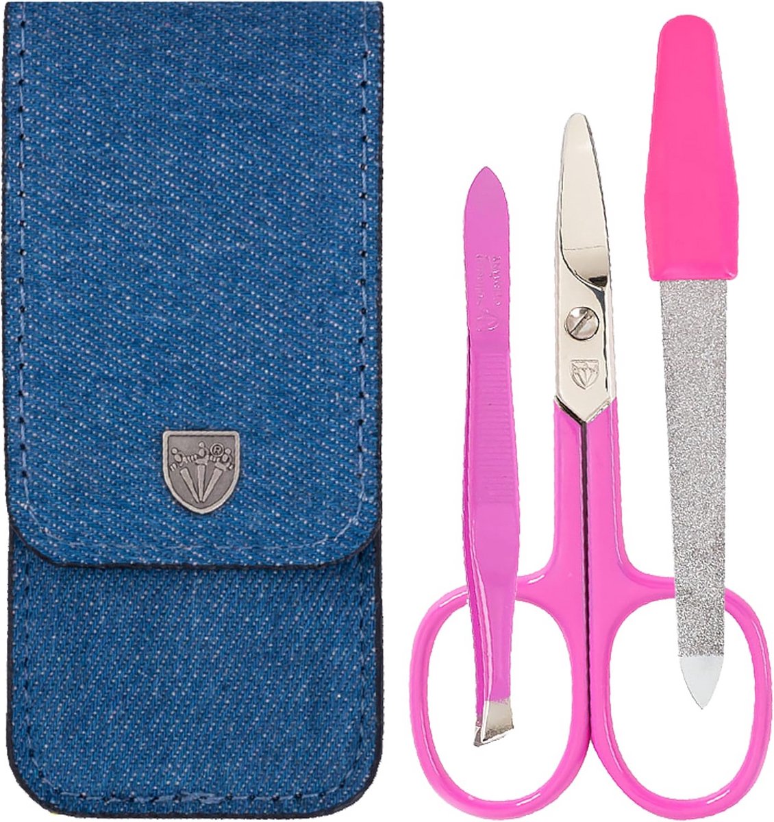 Manicureset voor Kinderen – 3-delige Nagelset in Roze en Jeans