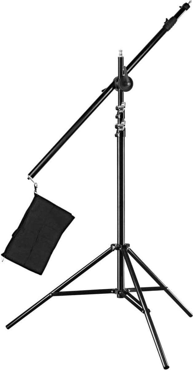 Verstelbaar Galgenstatief met Telescooparm en Verzwaaringstas (120-220 cm)