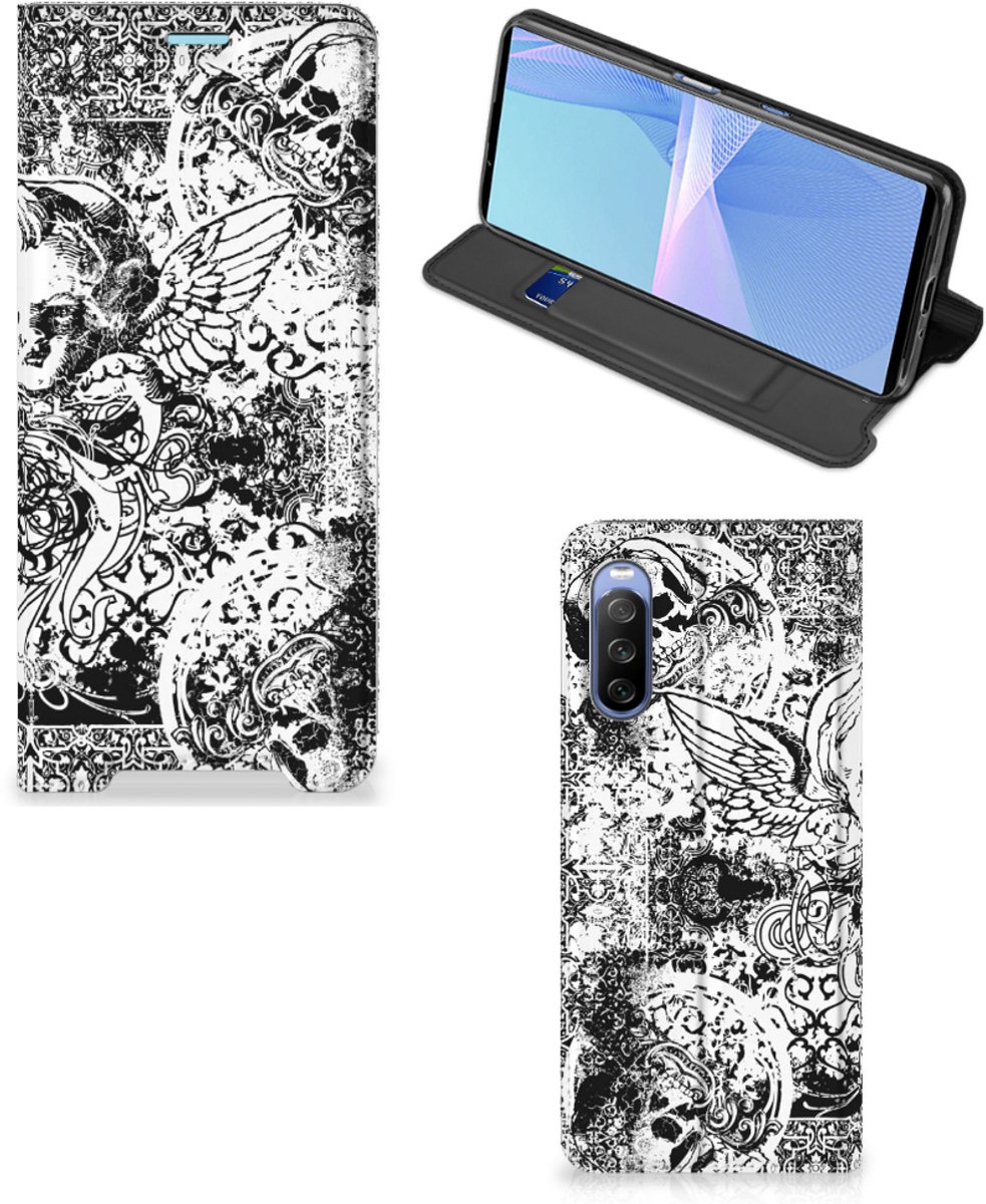 Mobiel BookCase Sony Xperia 10 III Skulls Angel