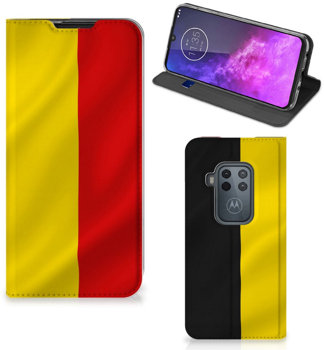 Motorola One Zoom Standcase Belgische Vlag