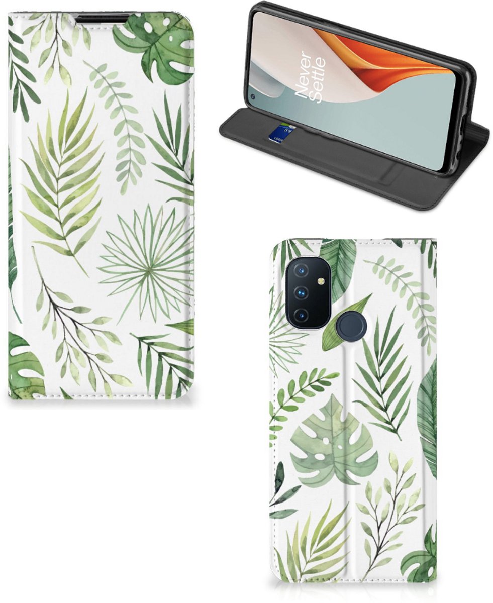 Book Case voor OnePlus Nord N100 Smart Cover Leaves