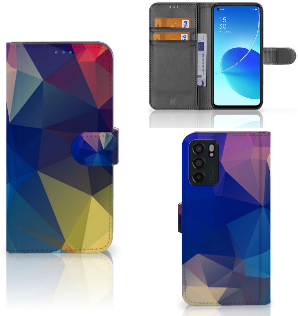 Book Case voor OPPO Reno6 5G Book Case Polygon Dark