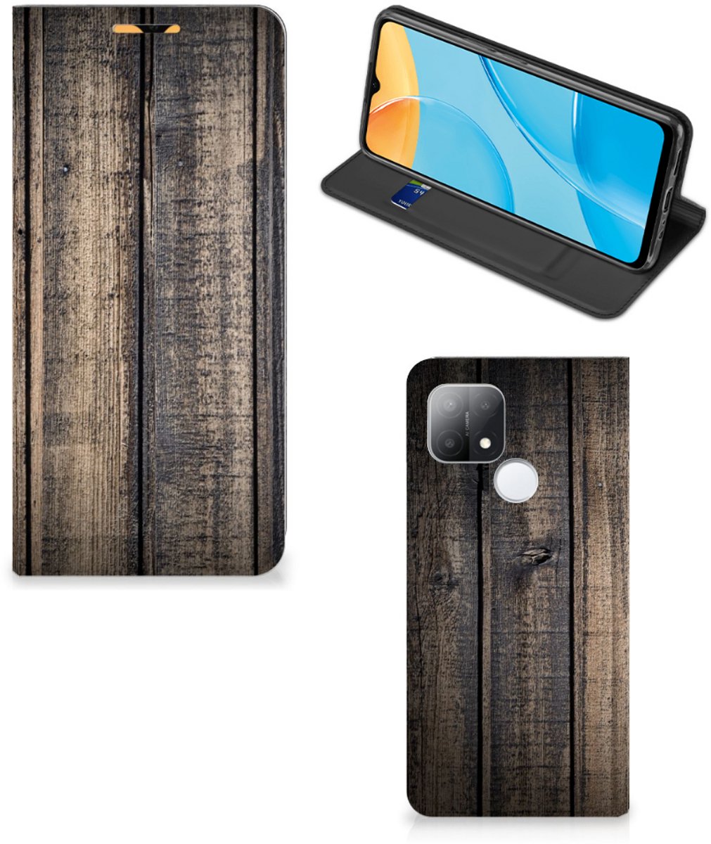 OPPO A15 Book Wallet Case Steigerhout